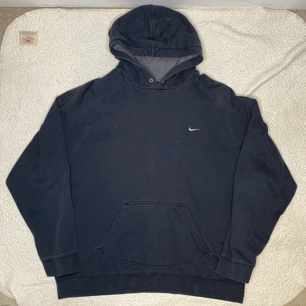 Vintage Nike Mini Swoosh Black Mens Hoodie: Size XXL